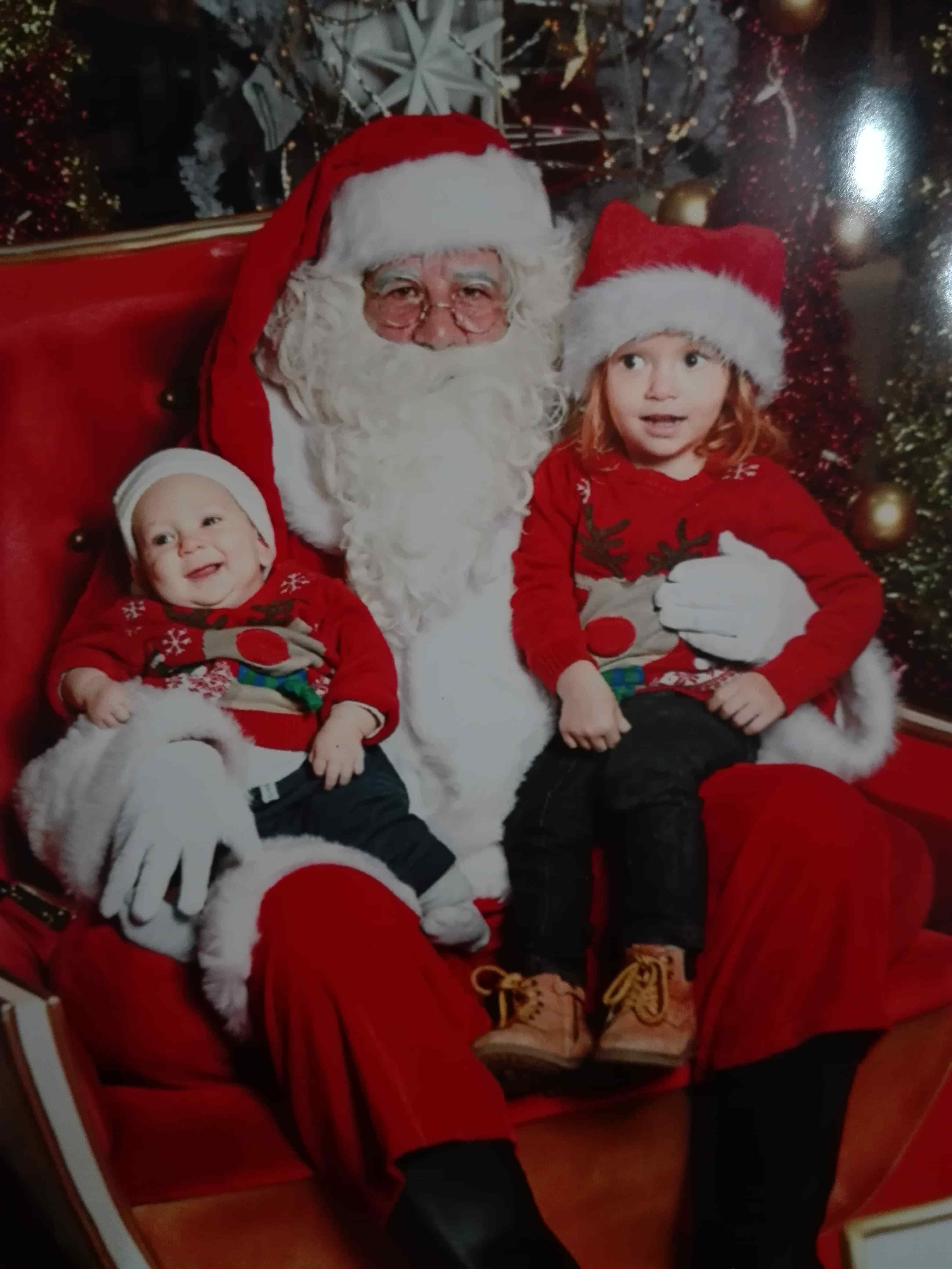 Pixie and Manny with Santa